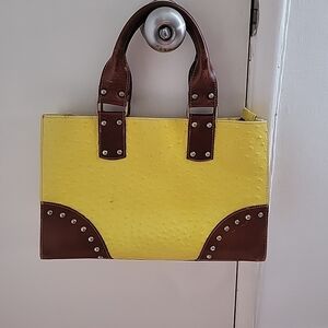 Chic Yellow and Brown Satchel